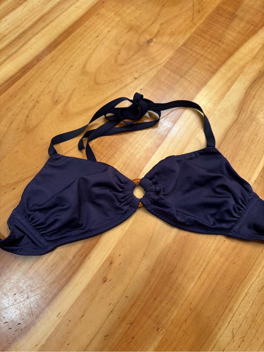 Malia Mills Halter Bikini Top with Center Ring size 32